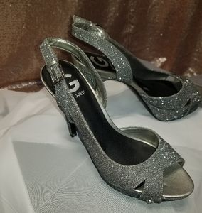 Guess sparking silver heels
